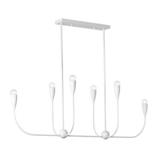 Maya 6-Light Linear Chandelier in Matte White