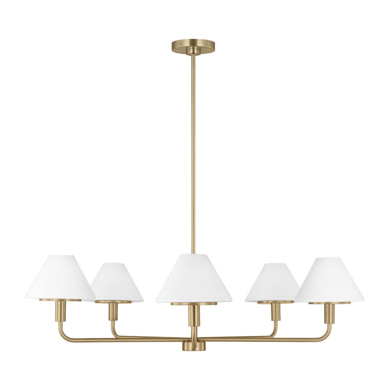 Mendota 5-Light Chandelier in Satin Brass