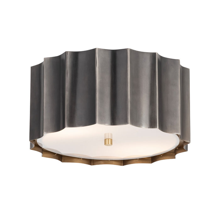 Allegra Two Light Flush Mount in Gunmetal / Gold