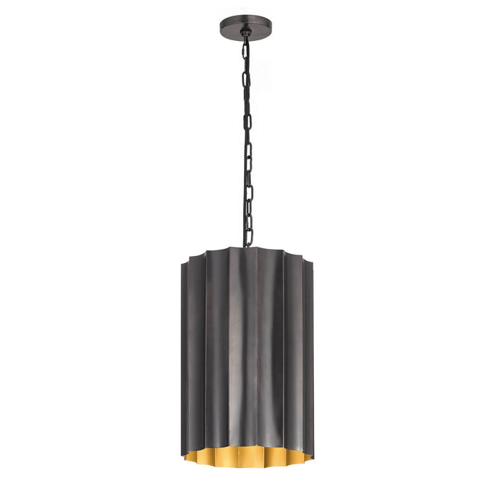 Allegra One Light Pendant in Gunmetal / Gold
