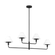 Mendota 4-Light Linear Chandelier in Midnight Black