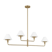 Mendota 4-Light Linear Chandelier in Satin Brass