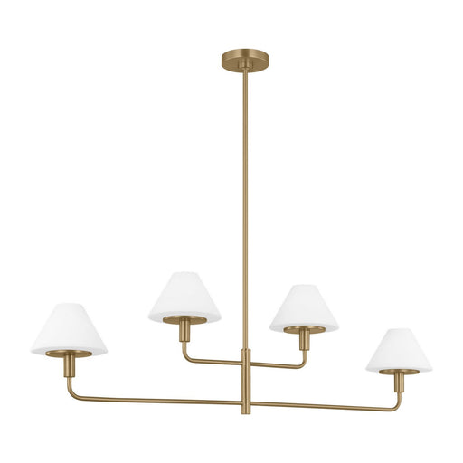 Mendota 4-Light Linear Chandelier in Satin Brass