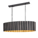 Allegra Five Light Linear Pendant in Gunmetal / Gold