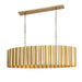 Allegra Five Light Linear Pendant in Weathered Brass