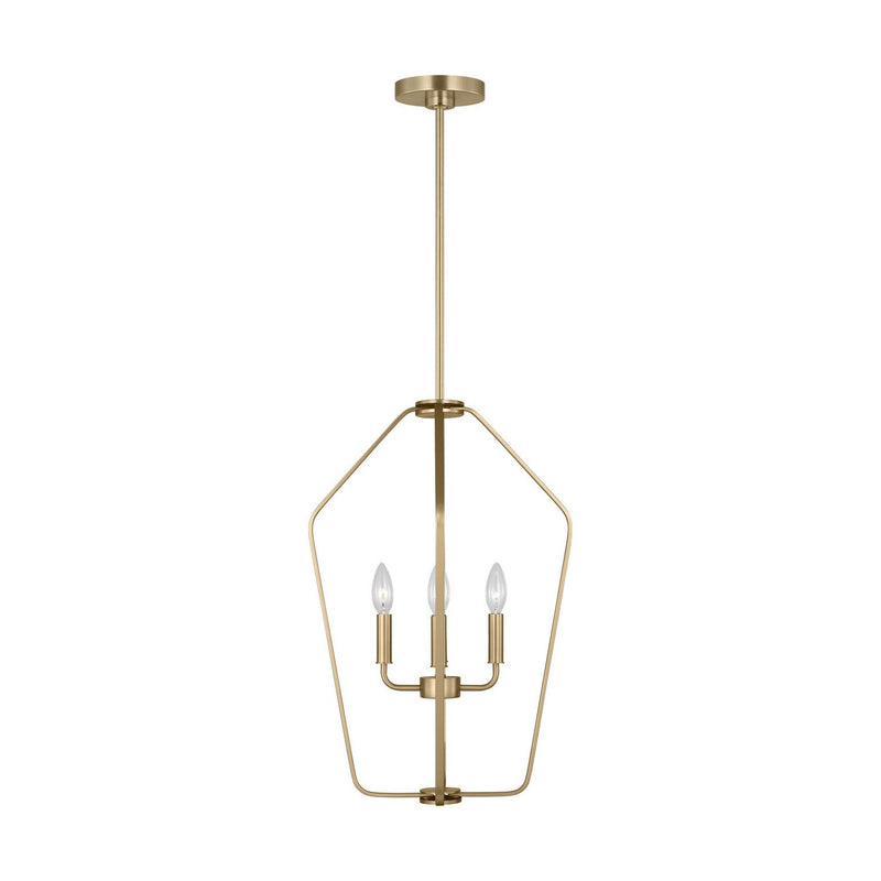 Kennan Small 4-Light Pendant in Satin Brass