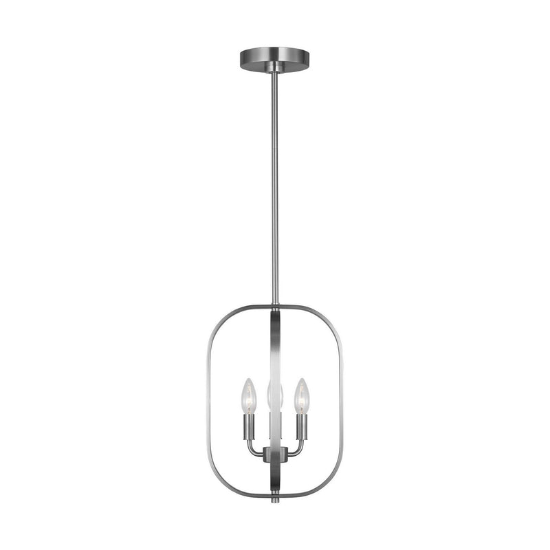 Loretto 3-Light Lantern Pendant in Brushed Nickel