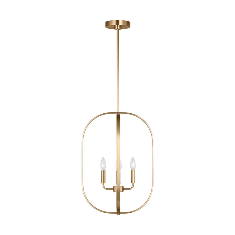 Loretto 4-Light Lantern Pendant in Satin Brass