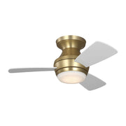 Ikon 32" LED Hugger Ceiling Fan in Burnished Brass