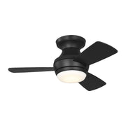 Ikon 32" LED Hugger Ceiling Fan in Midnight Black