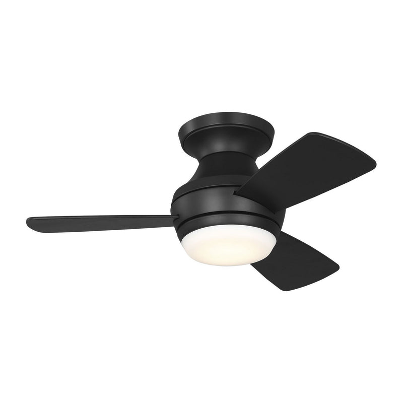 Ikon 32" LED Hugger Ceiling Fan in Midnight Black
