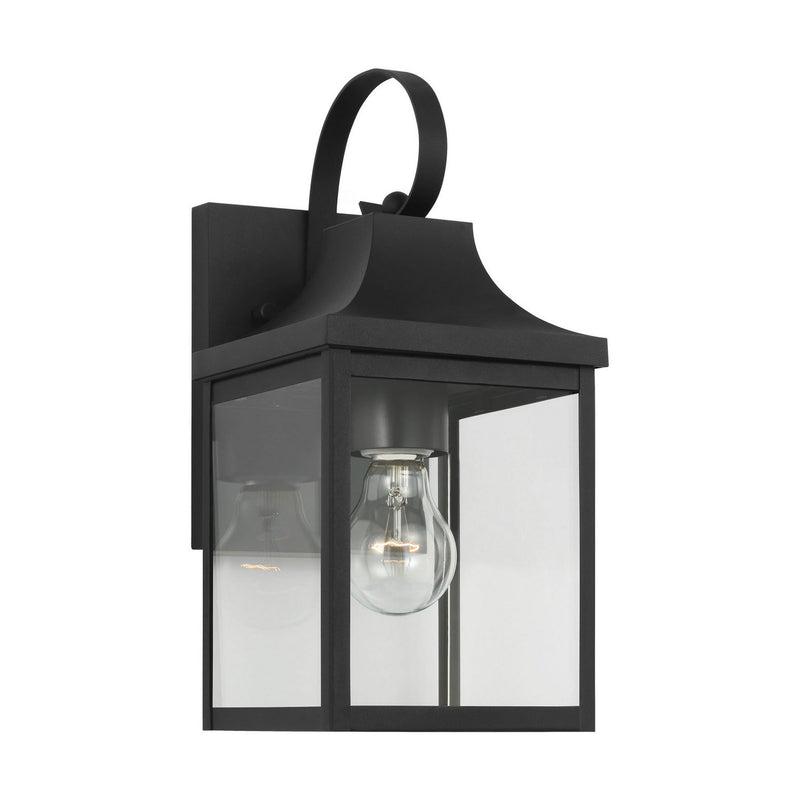 Say Brook 13" Outdoor Wall Lantern in Textured Black