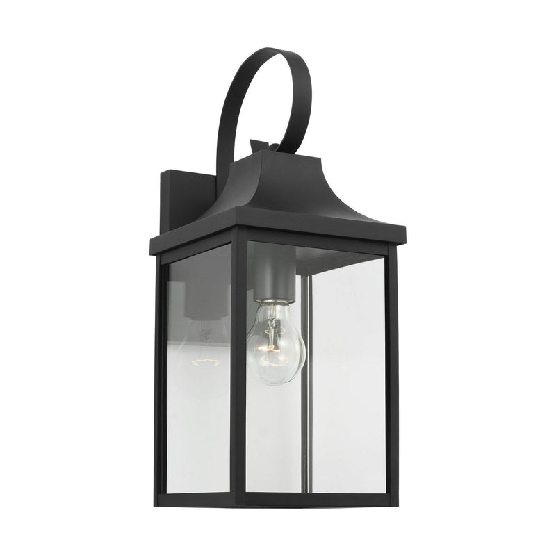 Say Brook 17" Outdoor Wall Lantern in Textured Black