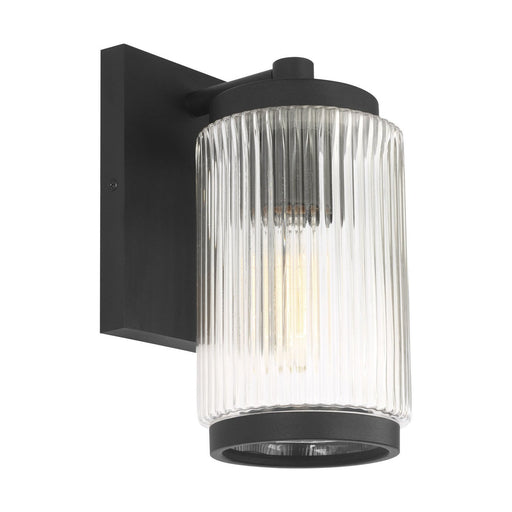 Ronde Small Outdoor Wall Lantern in Textured Black