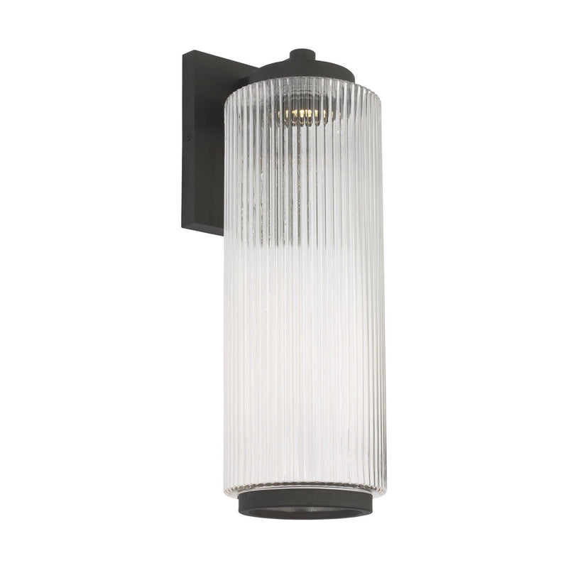 Ronde Large Outdoor Wall Lantern in Textured Black