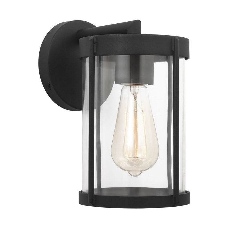 Luning 10" Outdoor Wall Lantern in Textured Black