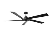 Aspen Coastal 70" Ceiling Fan in Midnight Black