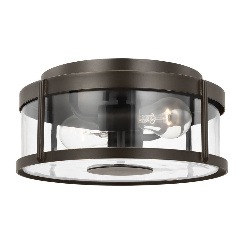 Luning 13" Outdoor Flush Mount in Antique Bronze