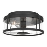 Luning 13" Outdoor Flush Mount in Textured Black
