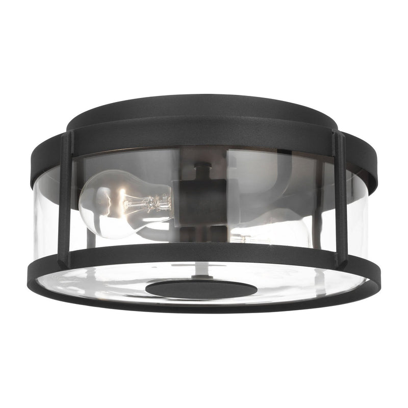 Luning 13" Outdoor Flush Mount in Textured Black