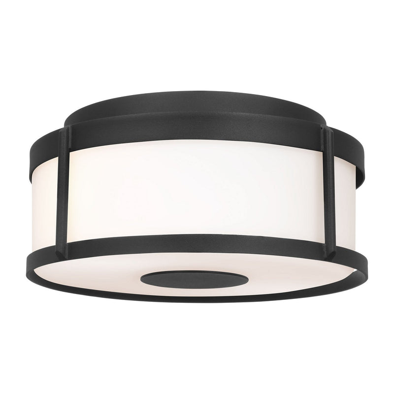 Luning 13" Outdoor Flush Mount in Textured Black