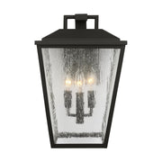 Kennewick Large 3-Light Outdoor Wall Lantern in Textured Black