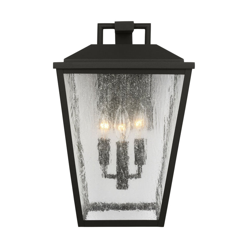 Kennewick Large 3-Light Outdoor Wall Lantern in Textured Black