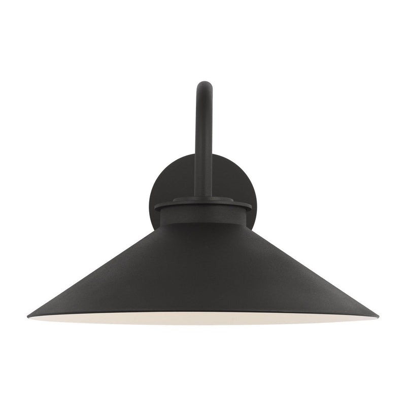 Modern Barn Light Large Outdoor Wall Sconce in Textured Black