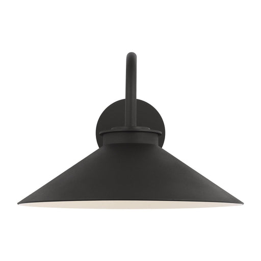 Modern Barn Light Large Outdoor Wall Sconce in Textured Black