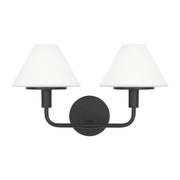 Mendota 2-Light Bath Vanity Light in Midnight Black
