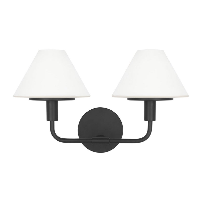 Mendota 2-Light Bath Vanity Light in Midnight Black