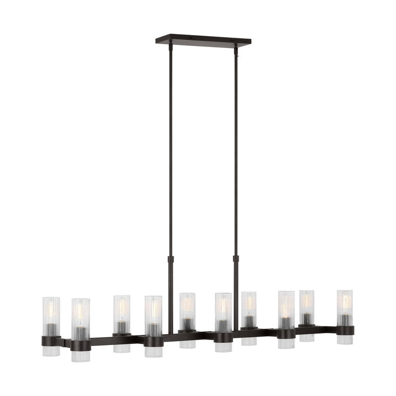 Geneva 10-Light Linear Pendant in Aged Iron