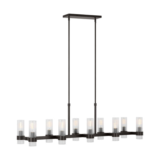 Geneva 10-Light Linear Pendant in Aged Iron