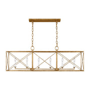 Beatrix 6-Light Large Linear Pendant in Antique Gild
