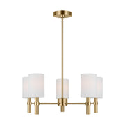 Manor Medium 5-Light Chandelier in Satin Brass