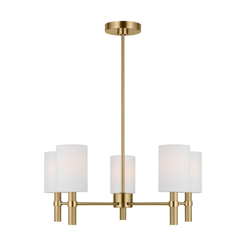 Manor Medium 5-Light Chandelier in Satin Brass