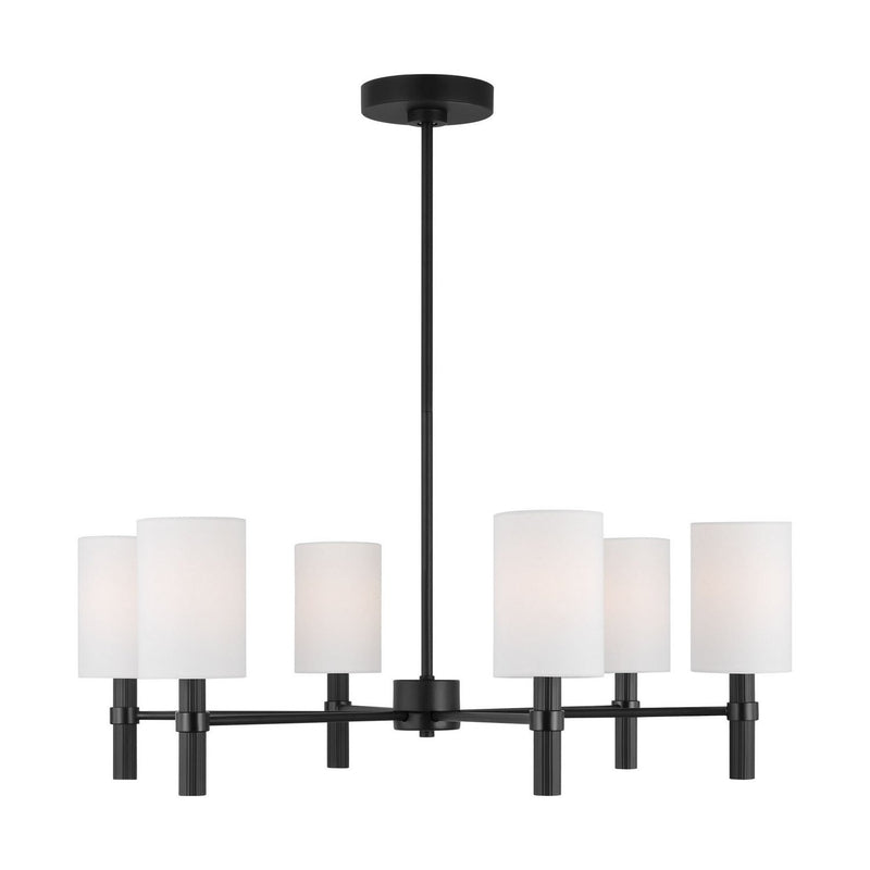 Manor Large 6-Light Chandelier in Midnight Black