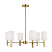 Manor Large 6-Light Chandelier in Satin Brass
