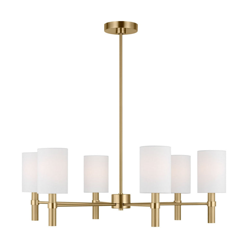 Manor Large 6-Light Chandelier in Satin Brass