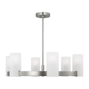 Rhode Large 6-Light Chandelier in Brushed Steel