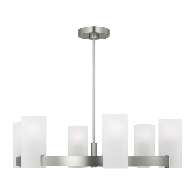 Rhode Large 6-Light Chandelier in Brushed Steel