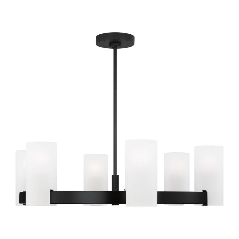 Rhode Large 6-Light Chandelier in Midnight Black
