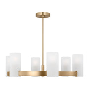 Rhode Large 6-Light Chandelier in Satin Brass