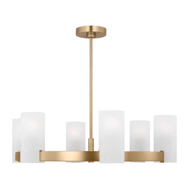 Rhode Large 6-Light Chandelier in Satin Brass