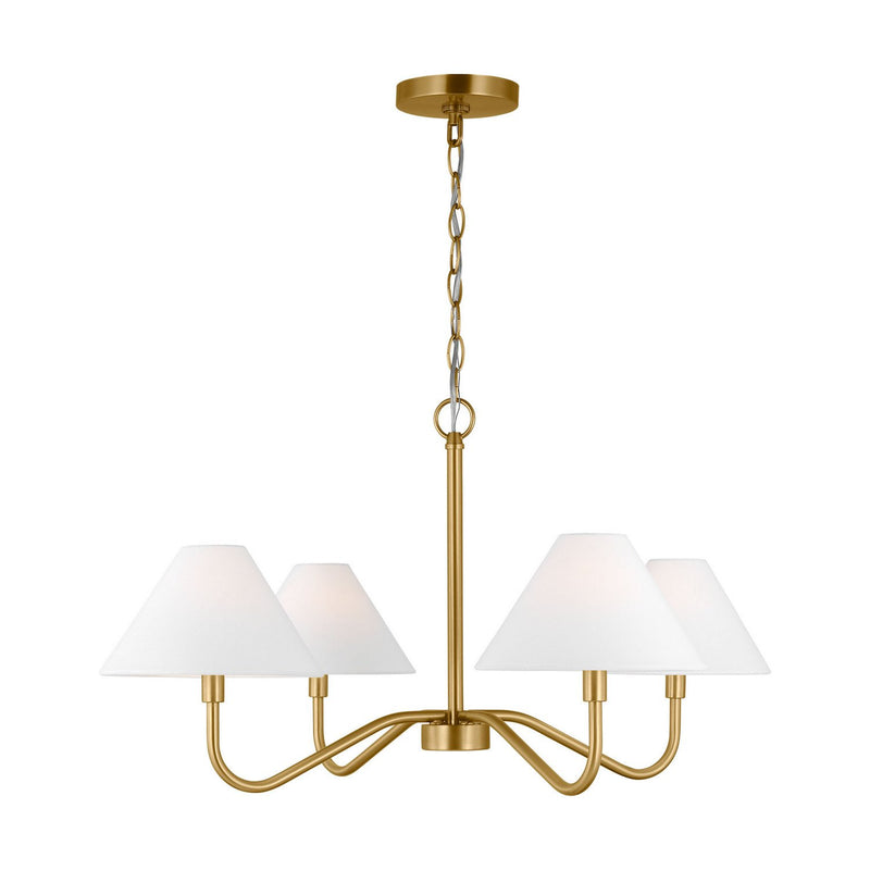 Eldon 4-Light Medium Chandelier in Satin Brass