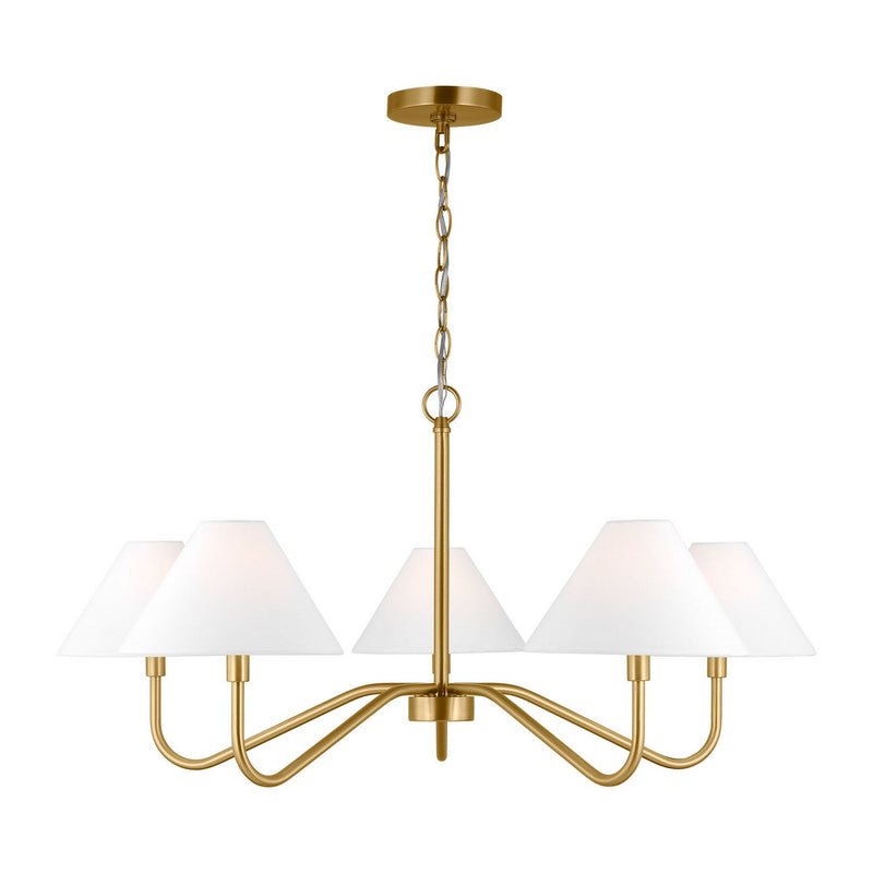 Eldon 5-Light Large Chandelier in Satin Brass