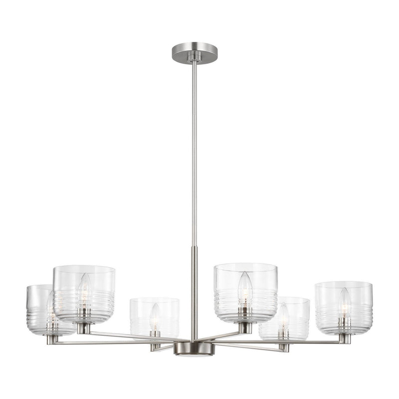 Lochdale Large 6-Light Chandelier in Brushed Nickel