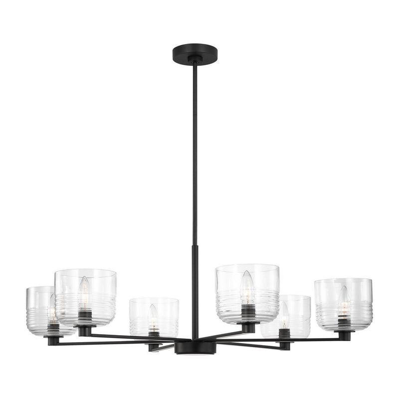 Lochdale Large 6-Light Chandelier in Midnight Black