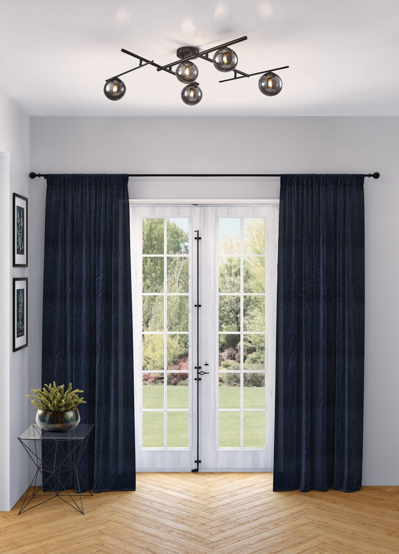 Modena 5-Light Semi-Flush Mount in Black
