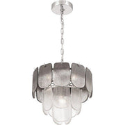 Bianca 5-Light Pendant in Polished Nickel and Crystalline Smoke